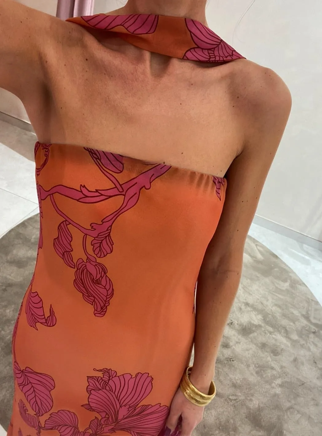 Women Floral Maxi Dress with Scarf Elegant Strapless Backless Bodycon Long Dress Y2k Tube Cocktail Sundress