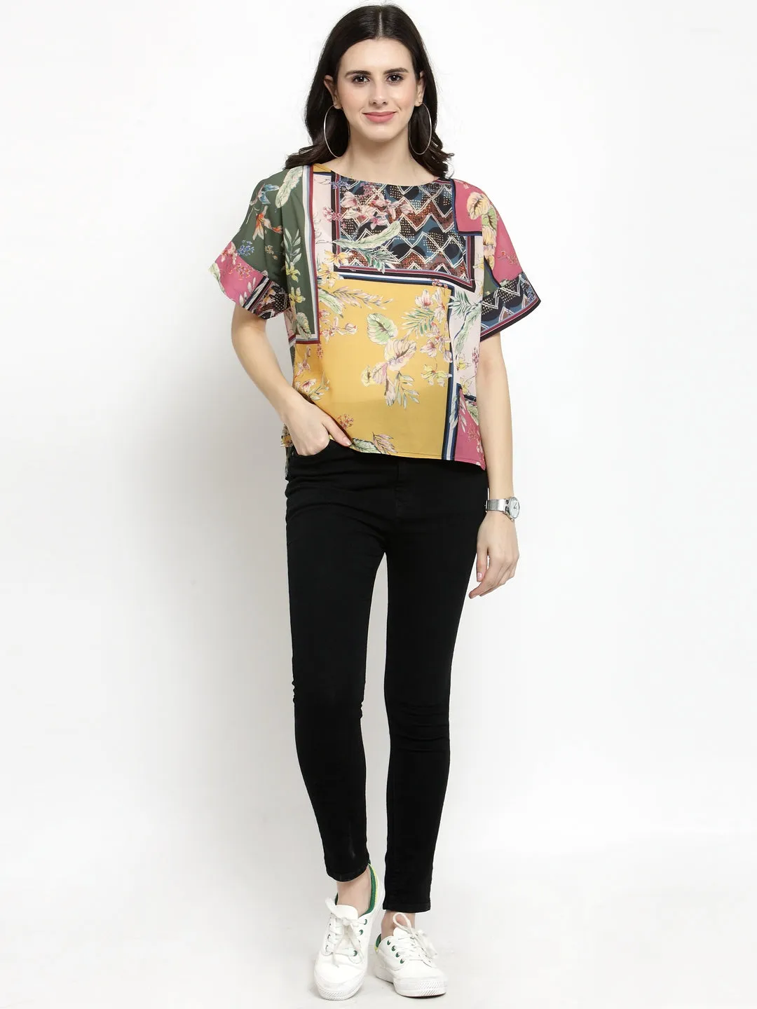 Women Multicoloured Printed Regular Fit Top