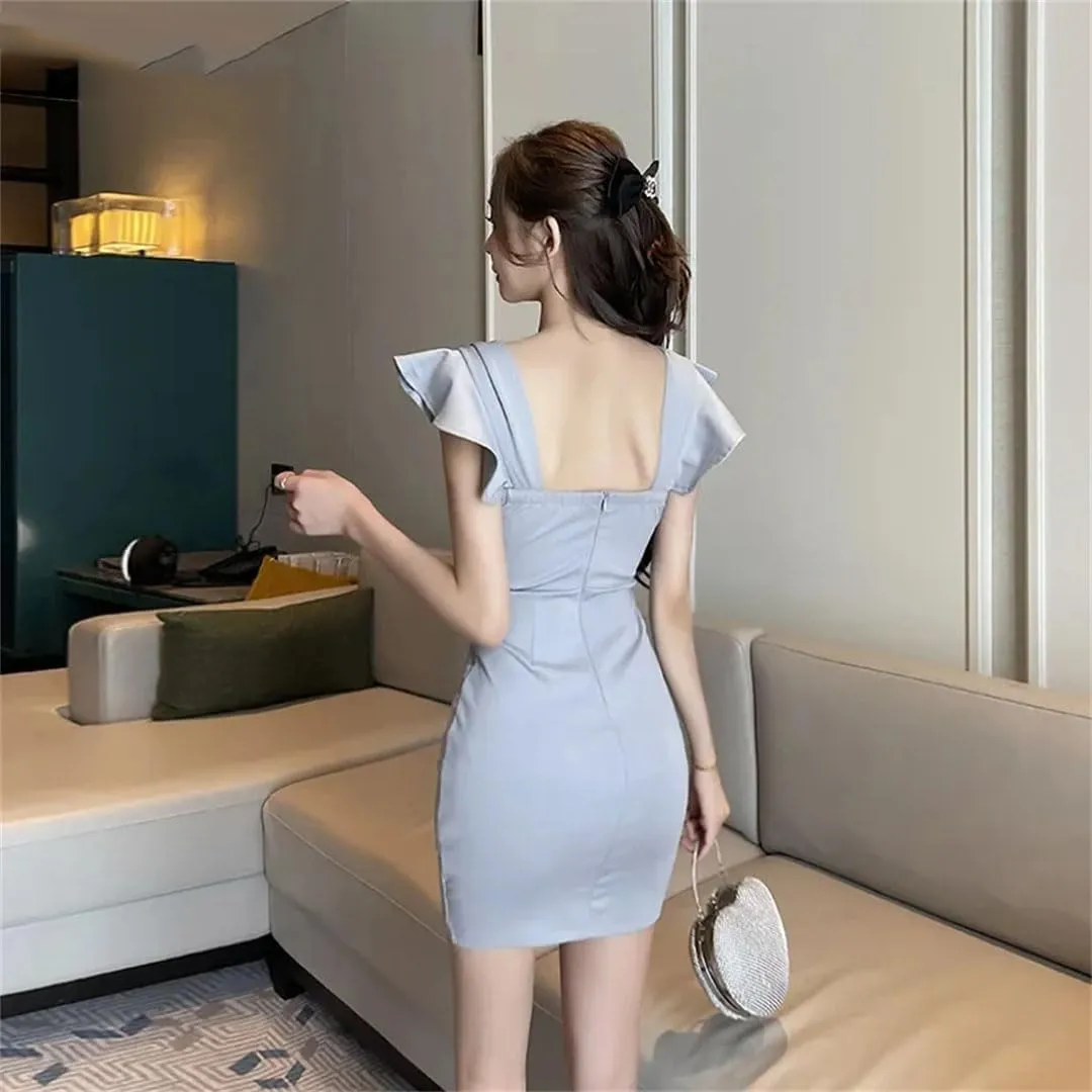 Women Shoulder Hugging Short Skirt for Women, Sexy Nightclub Dress
