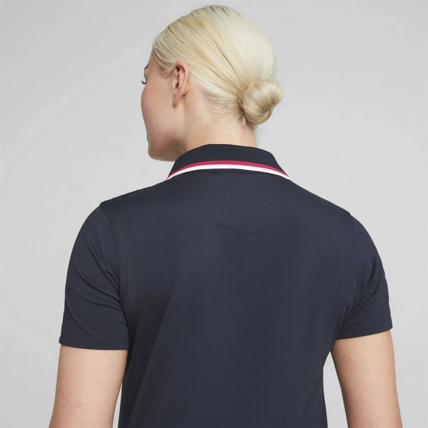 Womens CLOUDSPUN Tipped SS Polo Navy Blazer-Pinktastic - AW23