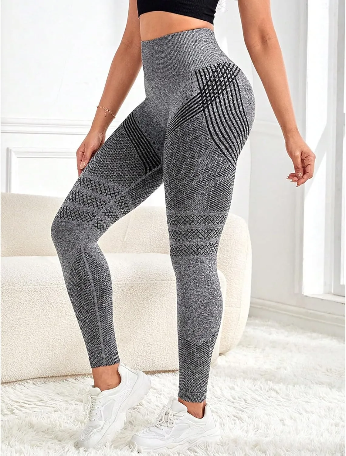 Women's High Waisted Yoga Pants Butt Lift Fashion Long Sport Stretchy Yoga Leggings