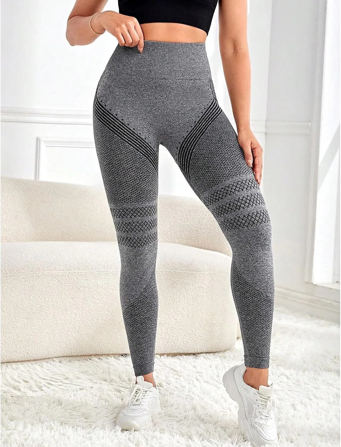 Women's High Waisted Yoga Pants Butt Lift Fashion Long Sport Stretchy Yoga Leggings
