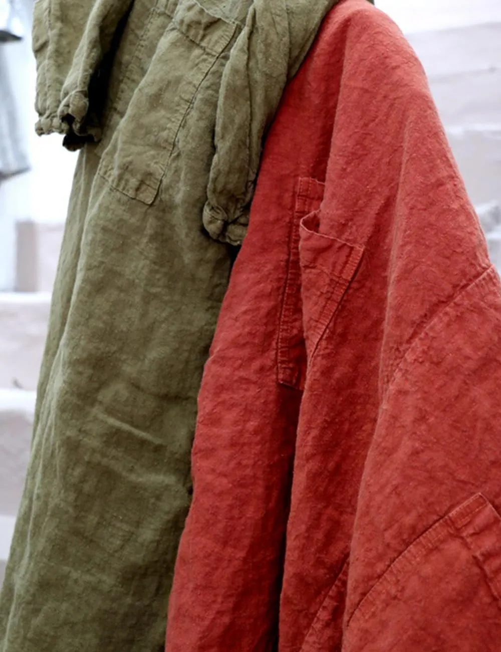 Ystylee Womens Long Trench Coat Cotton Linen Spring Fall Chic Button Down Maxi Shirt Dress Blouse