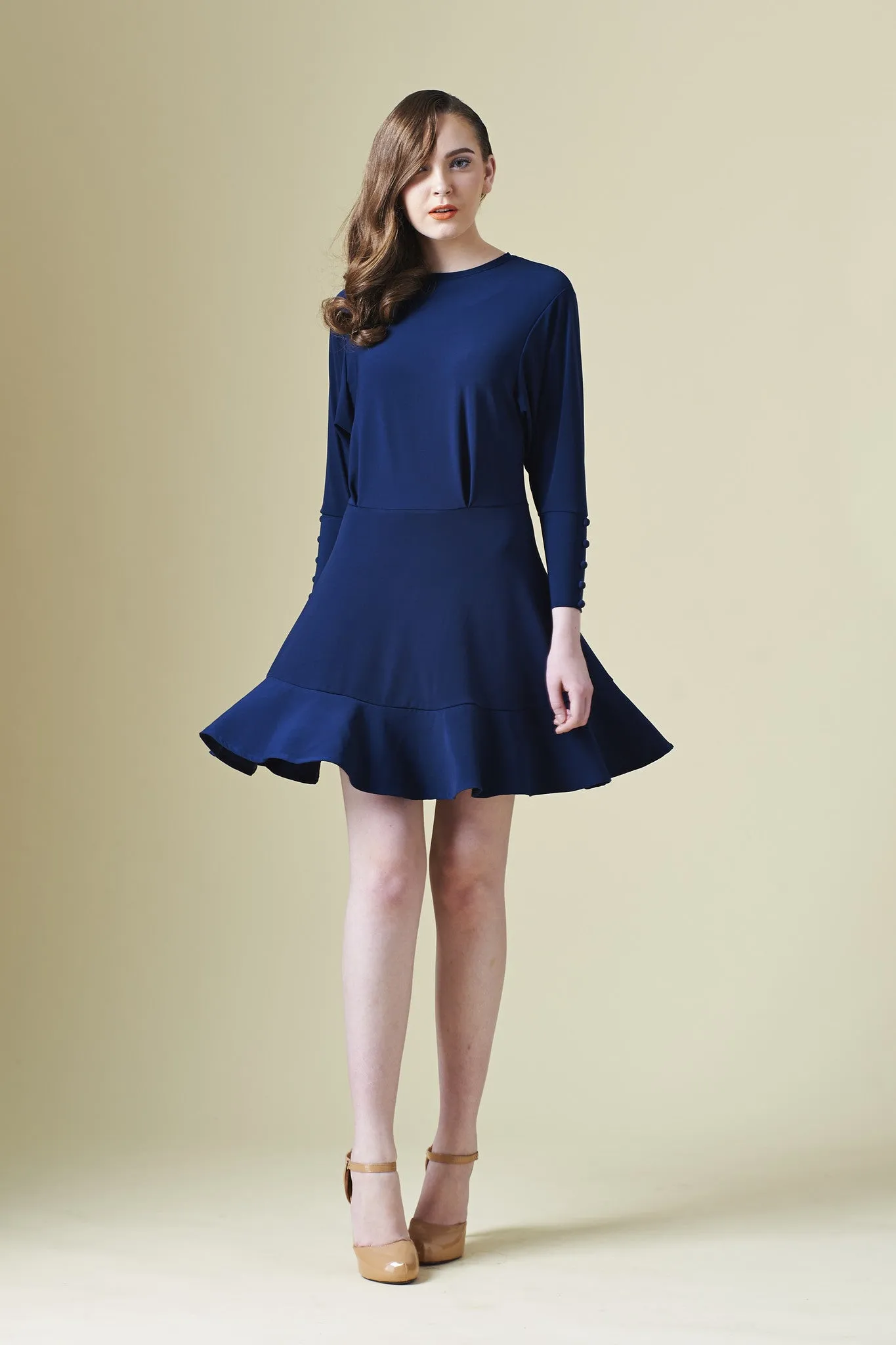 ZZLong sleeves Dress with ruffle hem