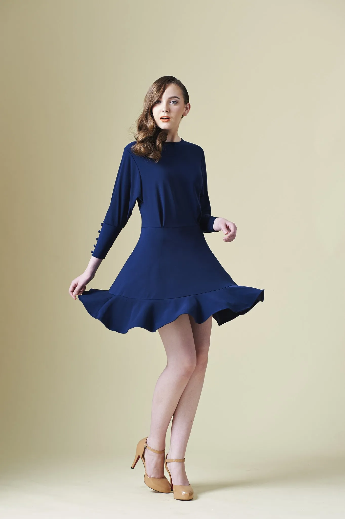 ZZLong sleeves Dress with ruffle hem